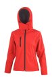 Dames Softshell Jas Hoodie Result R230F red